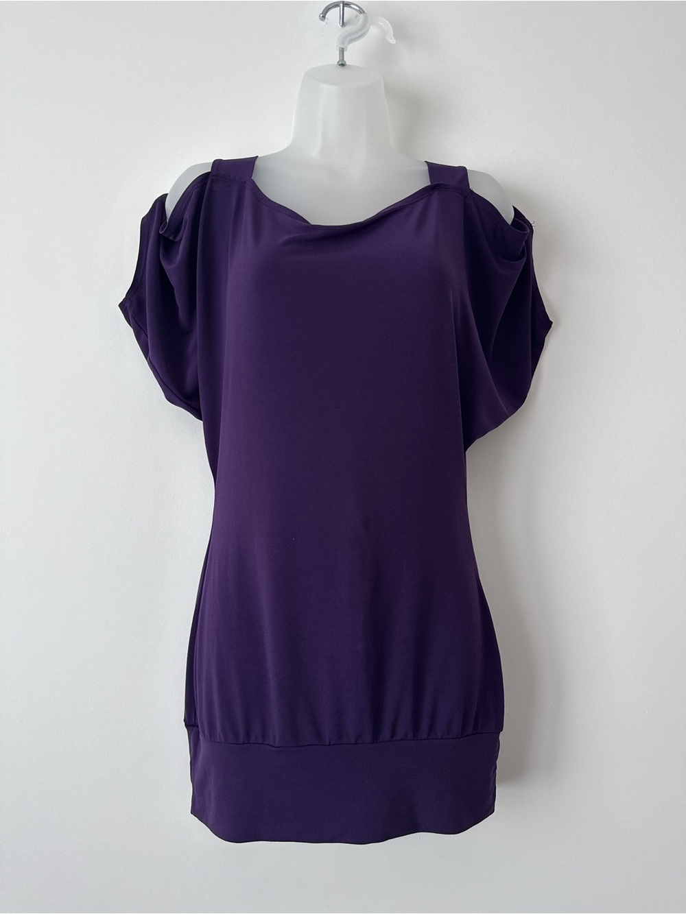 y2k purple cold shoulder club top